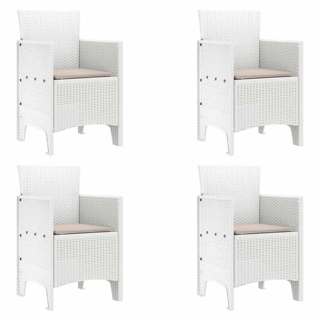 Chaise de jardin polypropylène blancs 53 x 49 x 85 cm, Poids :24.6kg - PANGIVO - Image 2