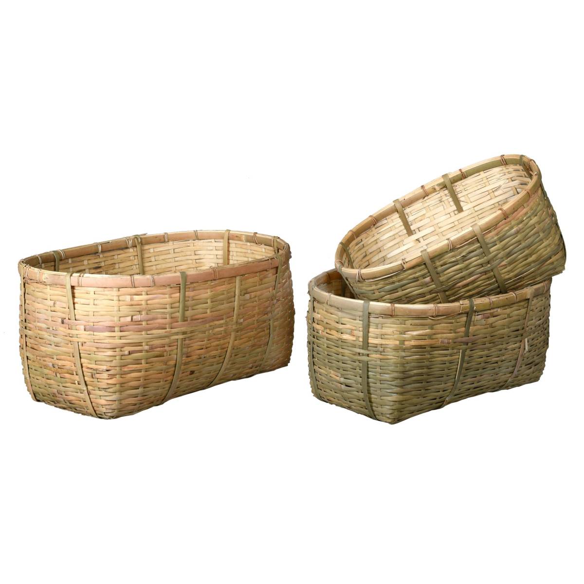 Aubry Gaspard - Corbeilles en bambou naturel (Lot de 3) - Image 1