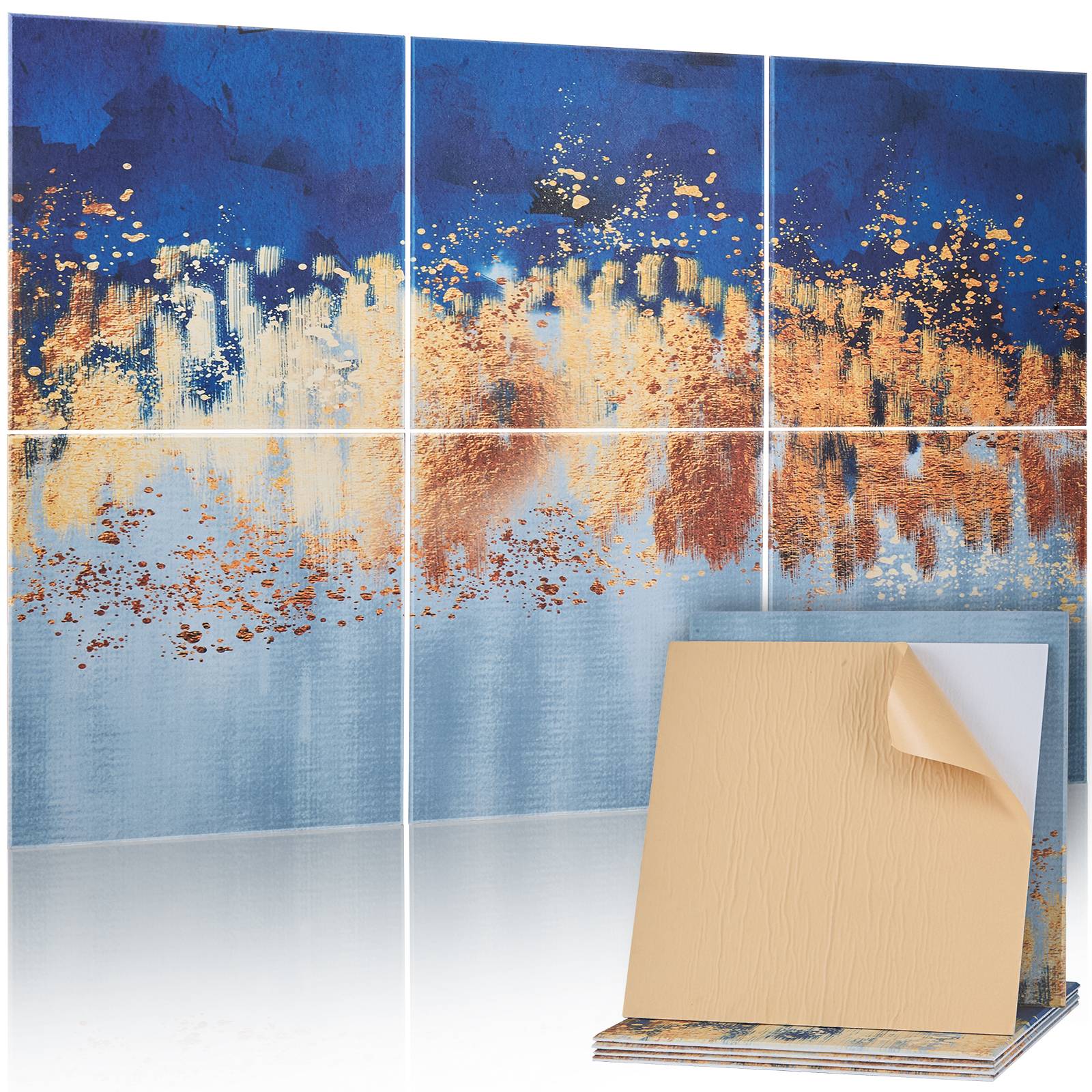 Vevor - VEVOR Panneaux acoustiques lot de 6, 60x60x1 cm, mousse polyester auto-adhésive 3M, isolation phonique décorative pour maison, bureau, studio - Image 1
