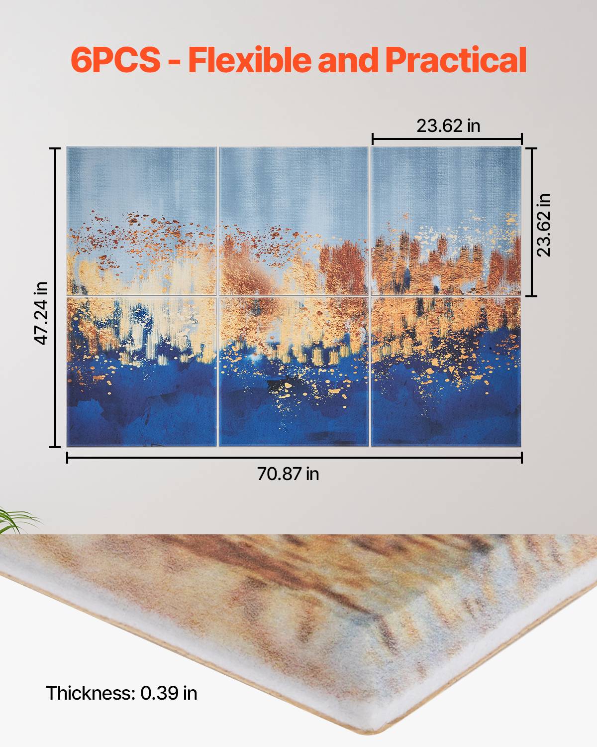 Vevor - VEVOR Panneaux acoustiques lot de 6, 60x60x1 cm, mousse polyester auto-adhésive 3M, isolation phonique décorative pour maison, bureau, studio - Image 5
