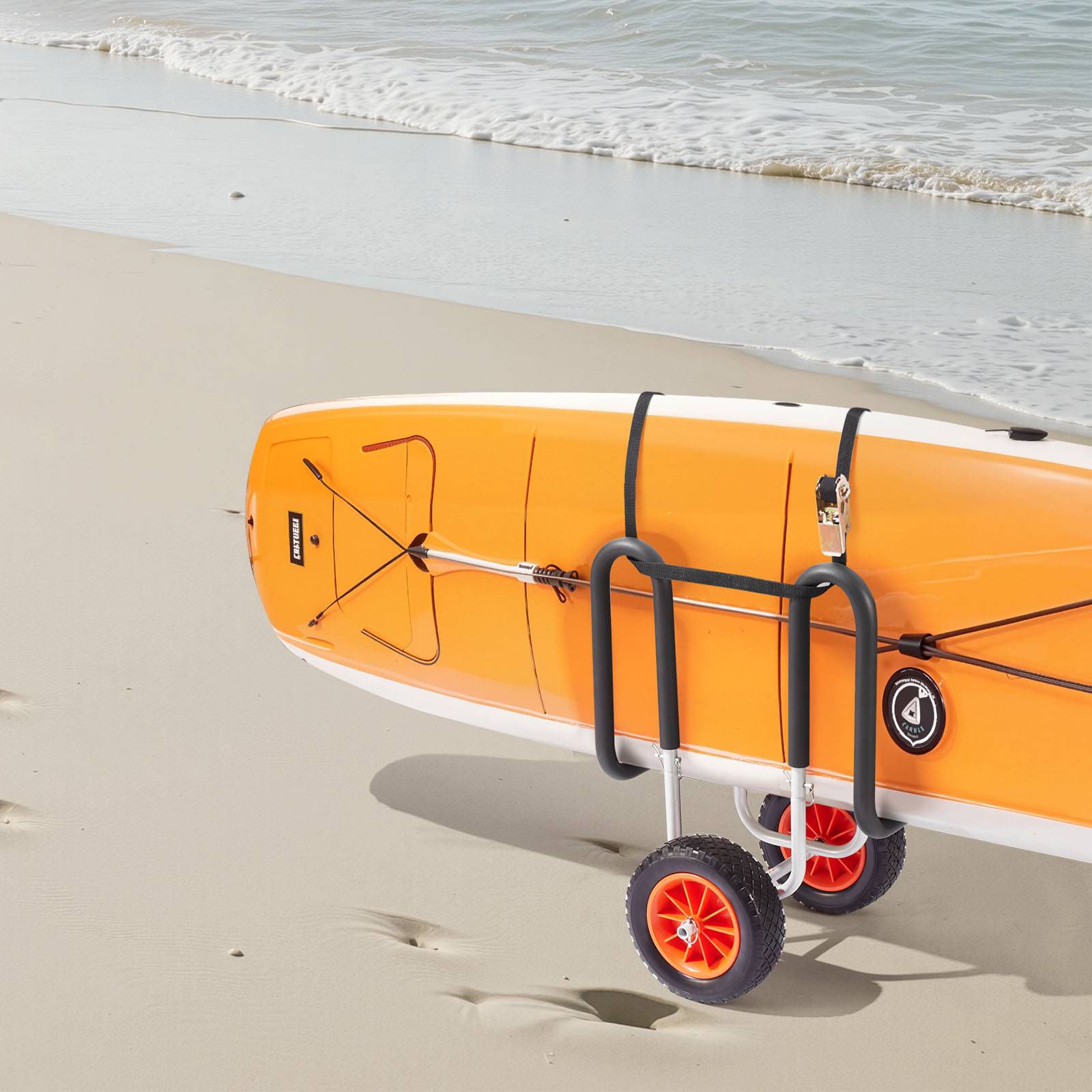 VEVOR Chariot de Transport Kayak Paddle Canoë Pliable 68 kg Pneus Plein 25,4 cm - Image 8