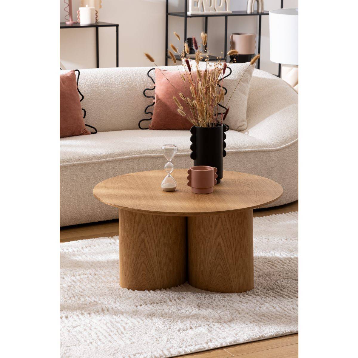 Table Basse Design "Aliona" 80cm Naturel - Image 4