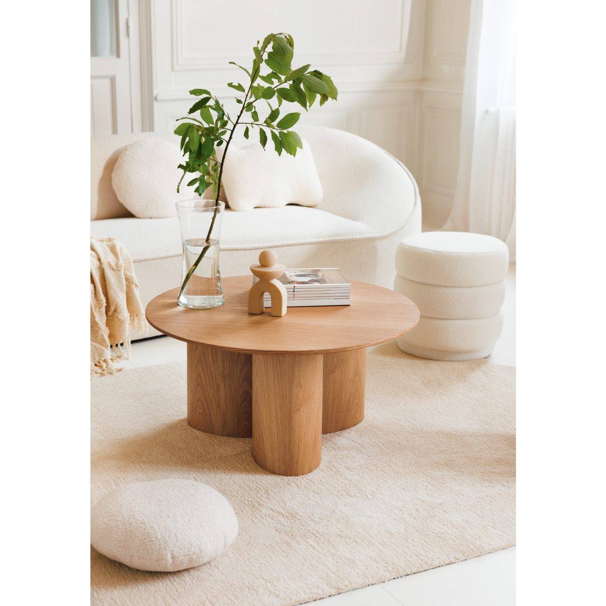Table Basse Design "Aliona" 80cm Naturel - Image 6