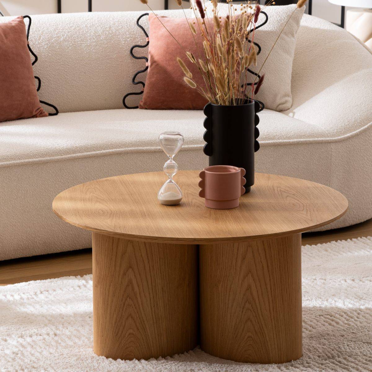 Table Basse Design "Aliona" 80cm Naturel - Image 9