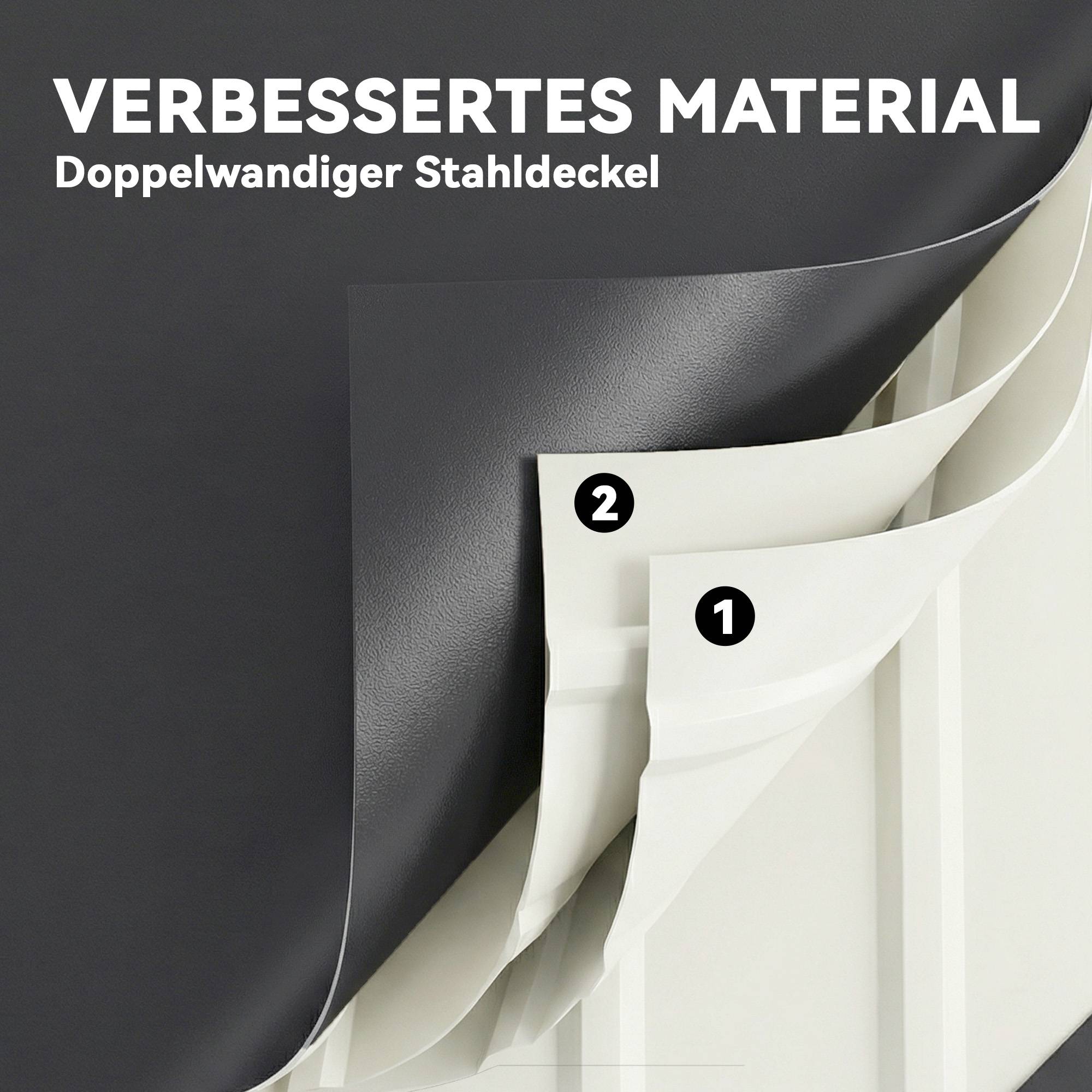 ComfortXL - Coffre de rangement jardin en acier galvanisé gris 350 L 120 x 61 x 62 cm étanche avec serrure intégrée - Image 7