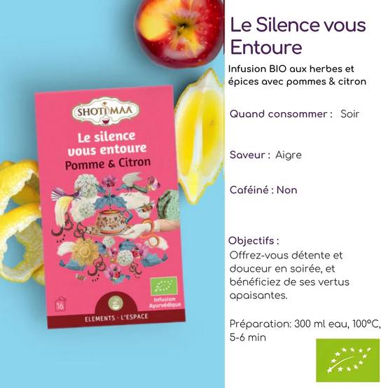 Tisane Bio Le Silence vous Entoure - Thé Infusions Bio Apaisante et rafraichissante - Honeybush, Pomme et Citron - Idéale Soirée - Image 2