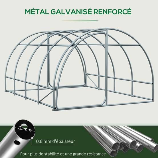 Serre de Jardin Tunnel 12m² Acier renforcé pour potager Double porte avec poignées 4x3x2m Blanc - ComfortXL Outdoor Living - Image 9