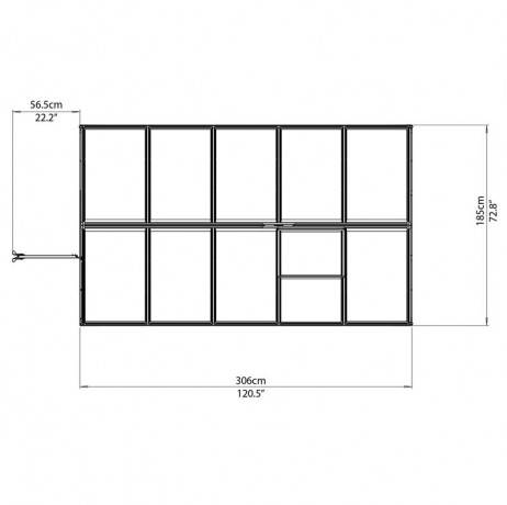 Canopia - Serre de jardin en polycarbonate Hybrid  5,66 m², Couleur Vert, Ancrage au sol Non - Image 7