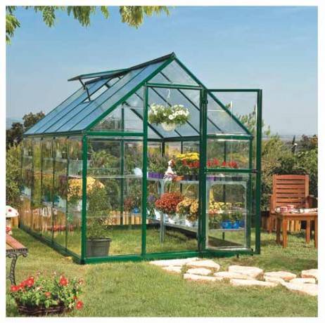 Canopia - Serre de jardin en polycarbonate Hybrid 5,66 m², Couleur Vert, Ancrage au sol Non - Image 1
