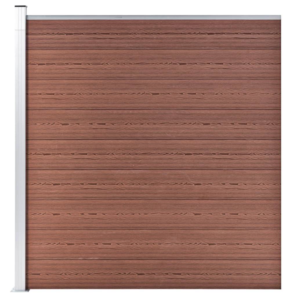 Clôture WPC 9 Carré + 1 Incliné Marron 1657 x 186 cm - PANGIVO - Image 5