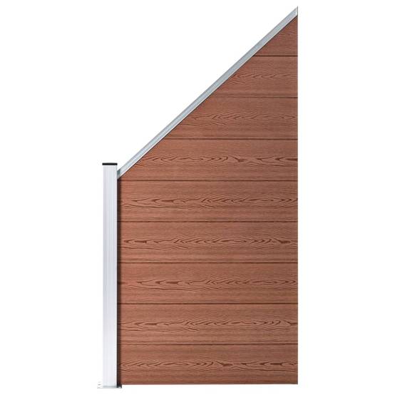 Clôture WPC 9 Carré + 1 Incliné Marron 1657 x 186 cm - PANGIVO - Image 10