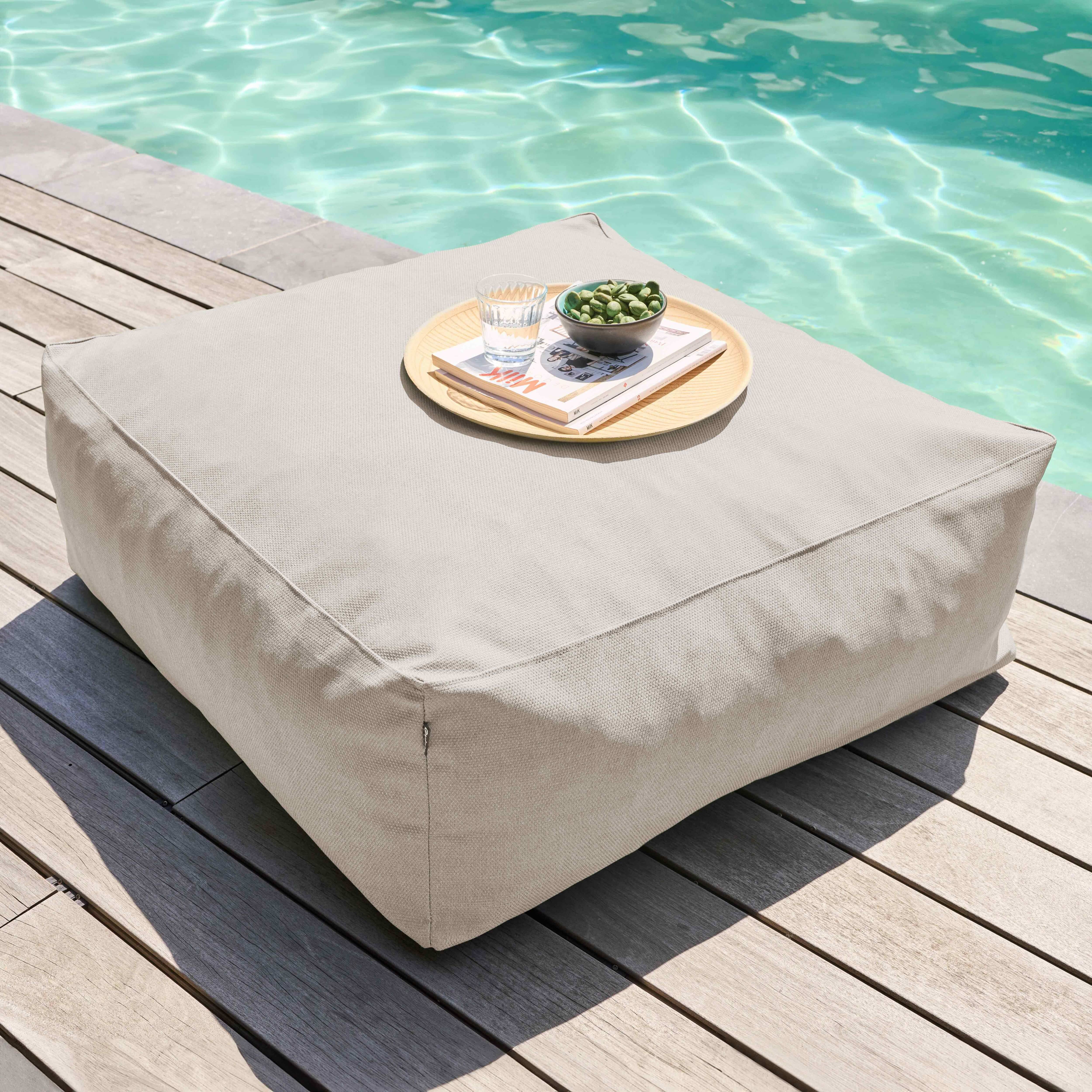 Oviala - Canapé d'angle de jardin modulable 6 places beige Mixi - Oviala - Image 6