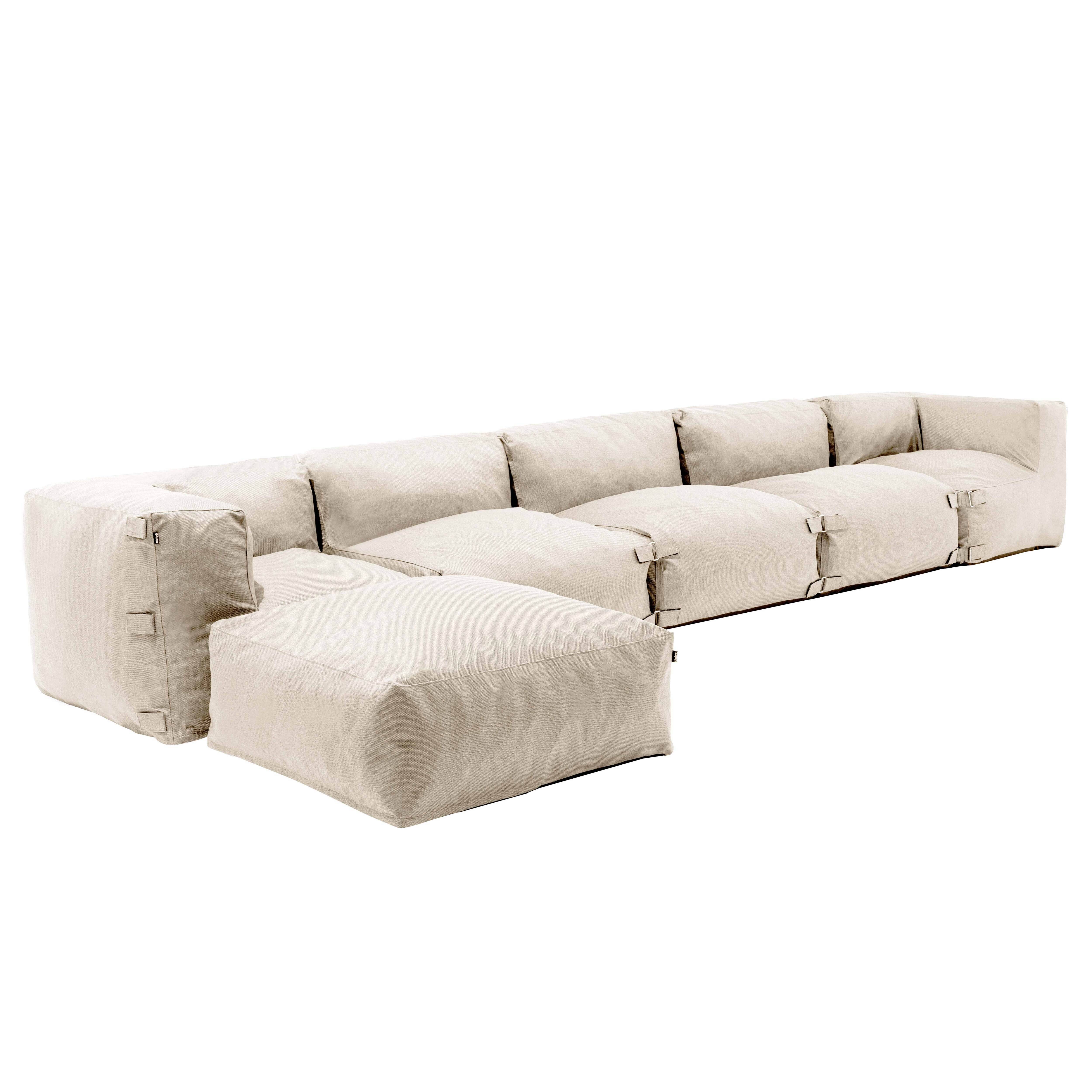 Oviala - Canapé d'angle de jardin modulable 6 places beige Mixi - Oviala - Image 2