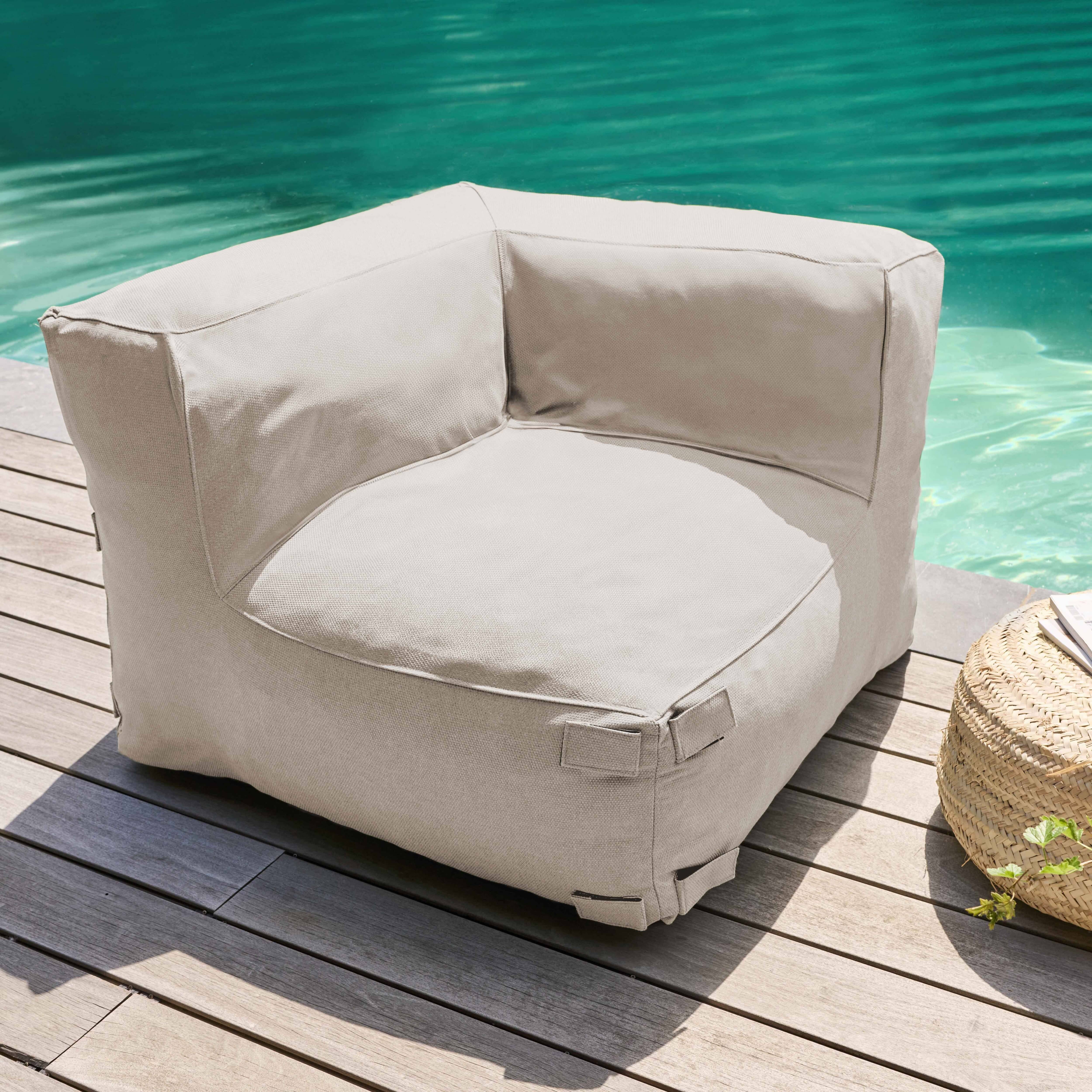 Oviala - Canapé d'angle de jardin modulable 6 places beige Mixi - Oviala - Image 5