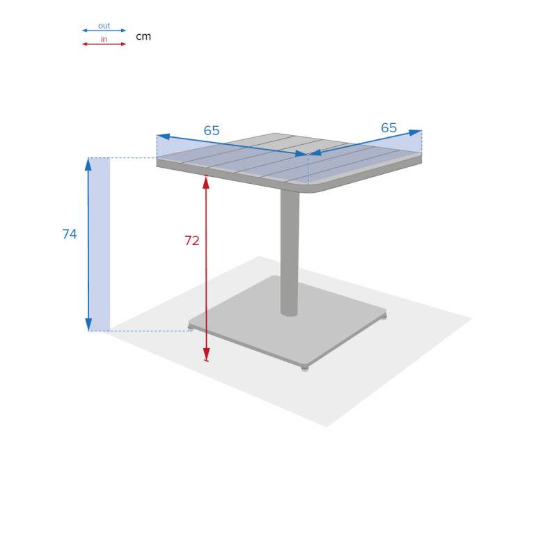 Hesperide - Table de jardin carrée "Phuket" ambre en acier traité en époxy Hespéride - Image 4