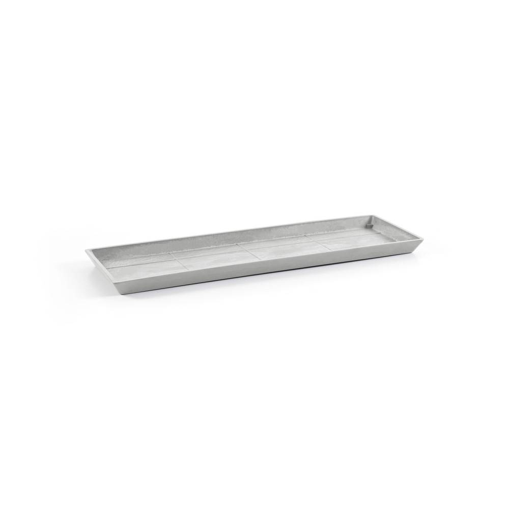 Ecopots - Soucoupe Rectangular 45 New Blanc Gris - 43,5 x 15,5 x H. 3,3 cm ECOPOTS