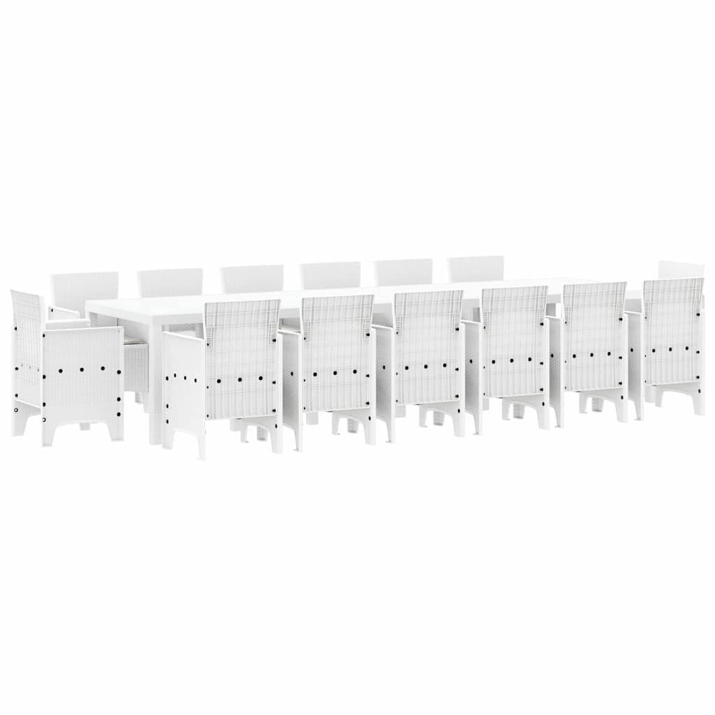 ComfortXL - Table et Chaises de Jardin 15 Pièces Résine Tressée avec Coussins pour 14 Convives Blanc – ComfortXL Outdoor Living - Image 2