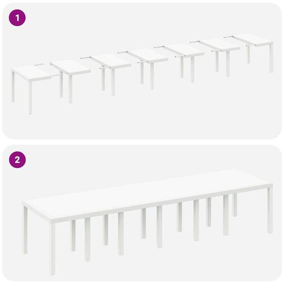 ComfortXL - Table et Chaises de Jardin 15 Pièces Résine Tressée avec Coussins pour 14 Convives Blanc – ComfortXL Outdoor Living - Image 8