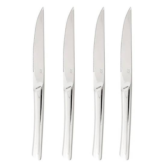 Lot de 4 Couteaux à Steak "Olympe" 22cm Argent - Image 1