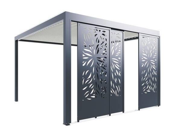 Paroi Coulissante Latérale Aluminium 3m50 Anthracite Pour Pergola Adossée S et SV France - Image 1