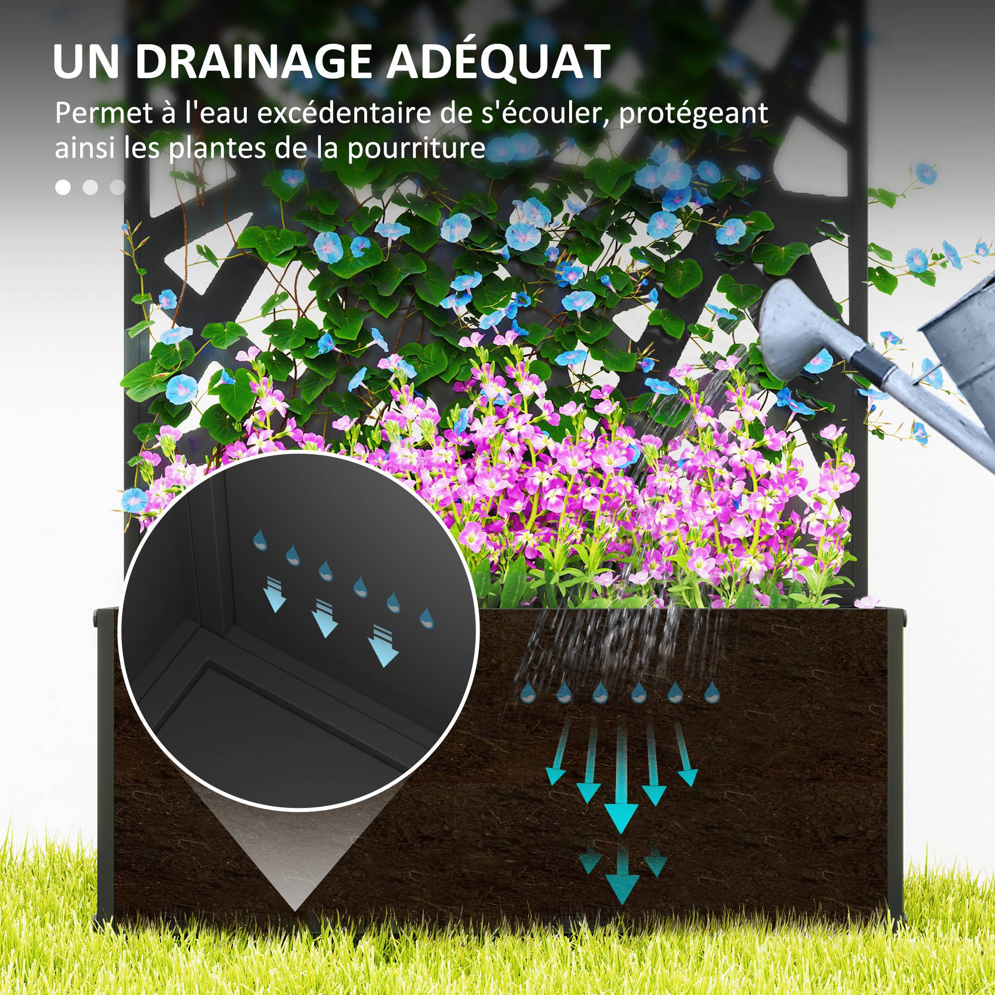 Maison Chic - Jardinière avec brise-vue paravent treillis pour Plante Grimpante, bac à Fleurs - 61x23x113cm - Image 6