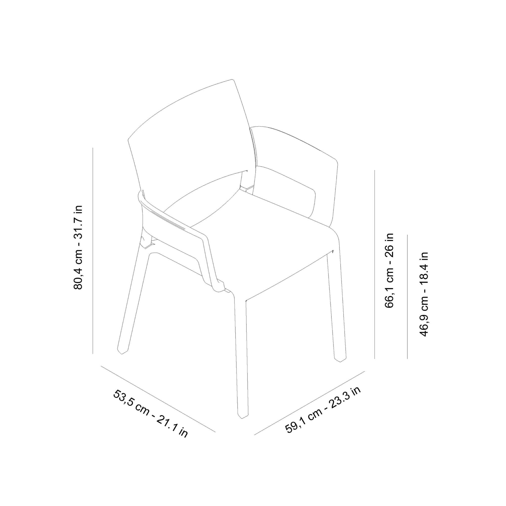 Set 2 fauteuils intérieur, extérieur blanc FIONA Resol - Image 2