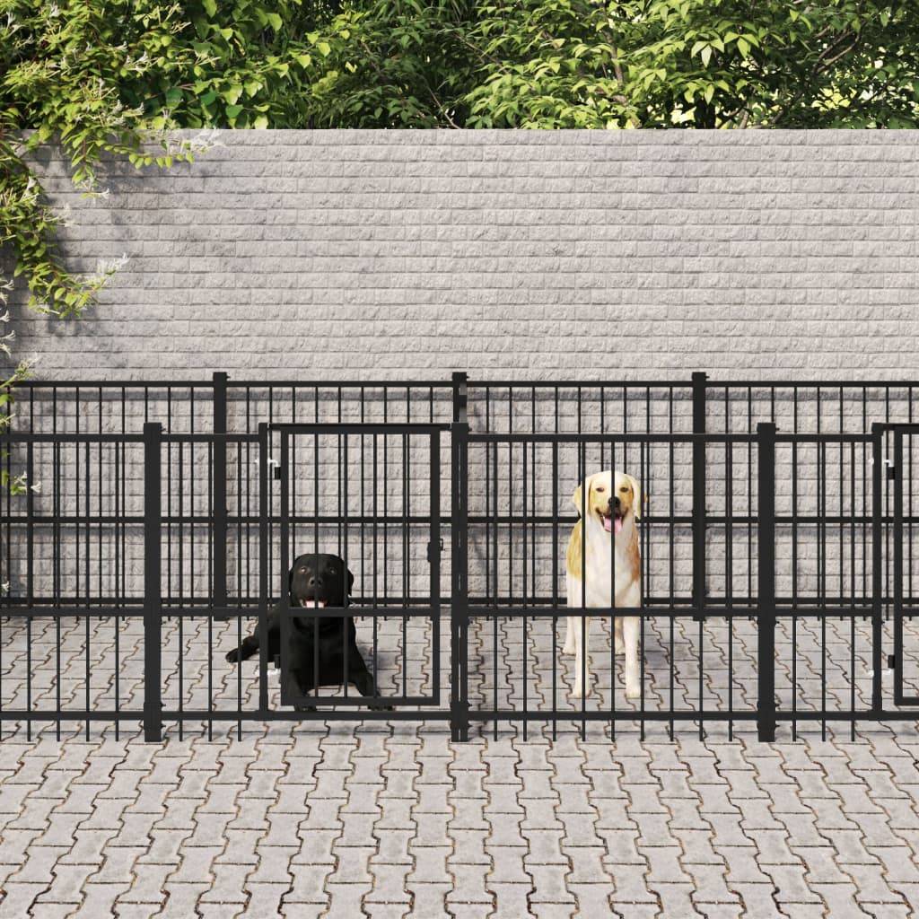 Vidaxl - Chenil d'extérieur pour chiens Acier 11,26 m² vidaXL 3124665 - Image 1