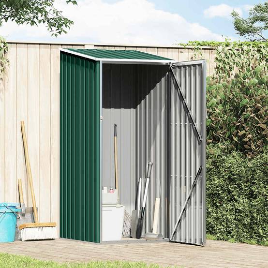 Abri de jardin métal vert 87 x 98 x 148/159 cm - PANGIVO - Image 2
