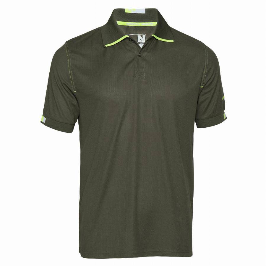 Polo - NORTH WAYS - Beven kaki/jaune fluo T.3XL 1404 kaki 3XL - Image 1