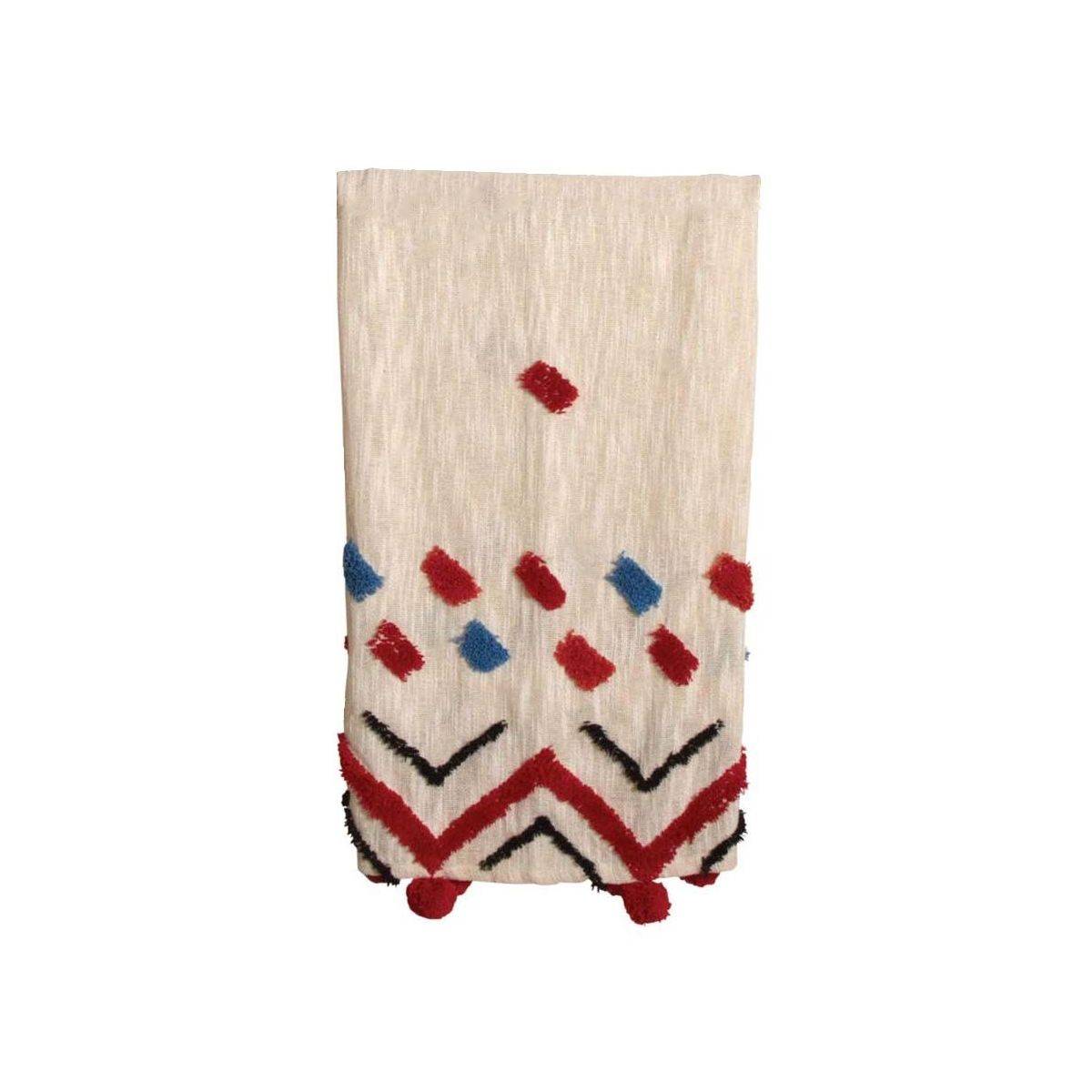 Aubry Gaspard - Plaid à pompons en coton tufté - Image 1