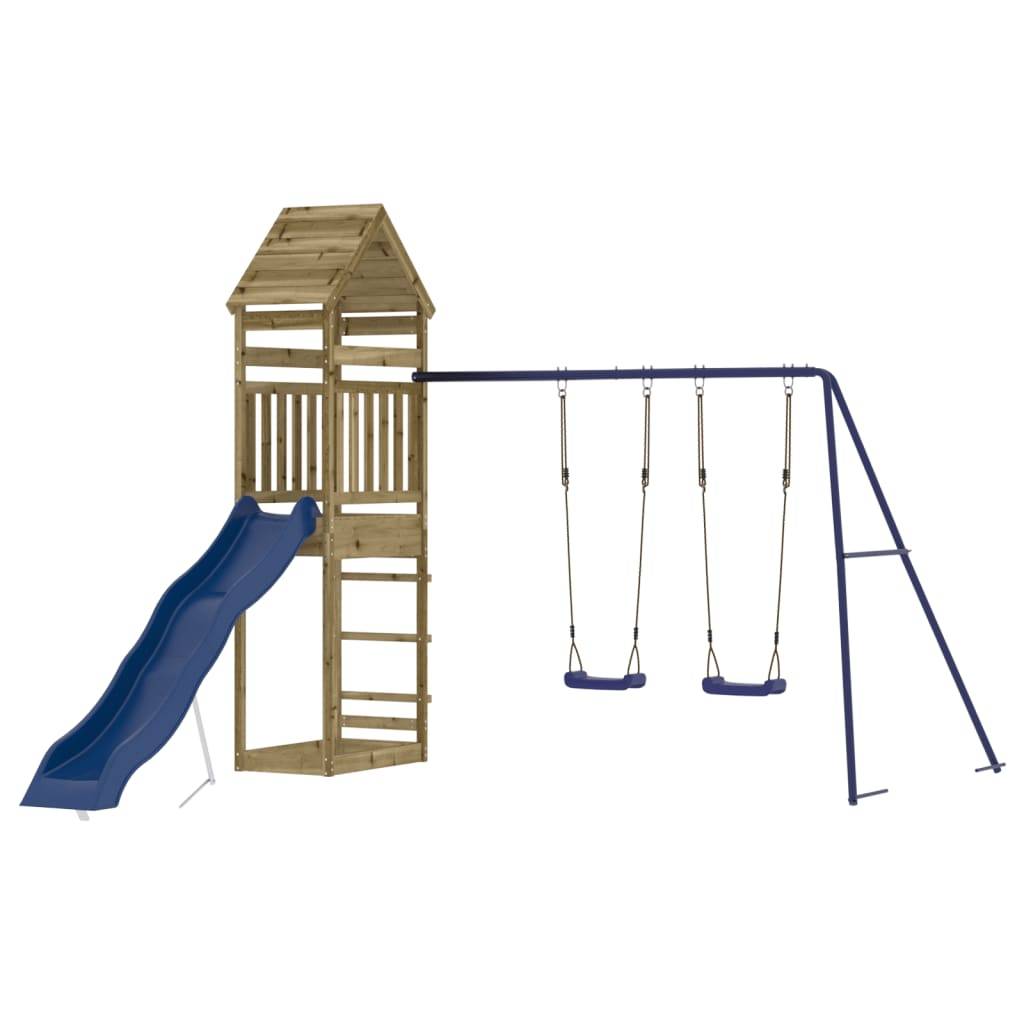 Aire de jeux d'extérieur - Jeu Plein air enfant bois de pin imprégné-JU1554 - Image 1