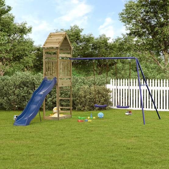 Aire de jeux d'extérieur - Jeu Plein air enfant bois de pin imprégné-JU1554 - Image 2