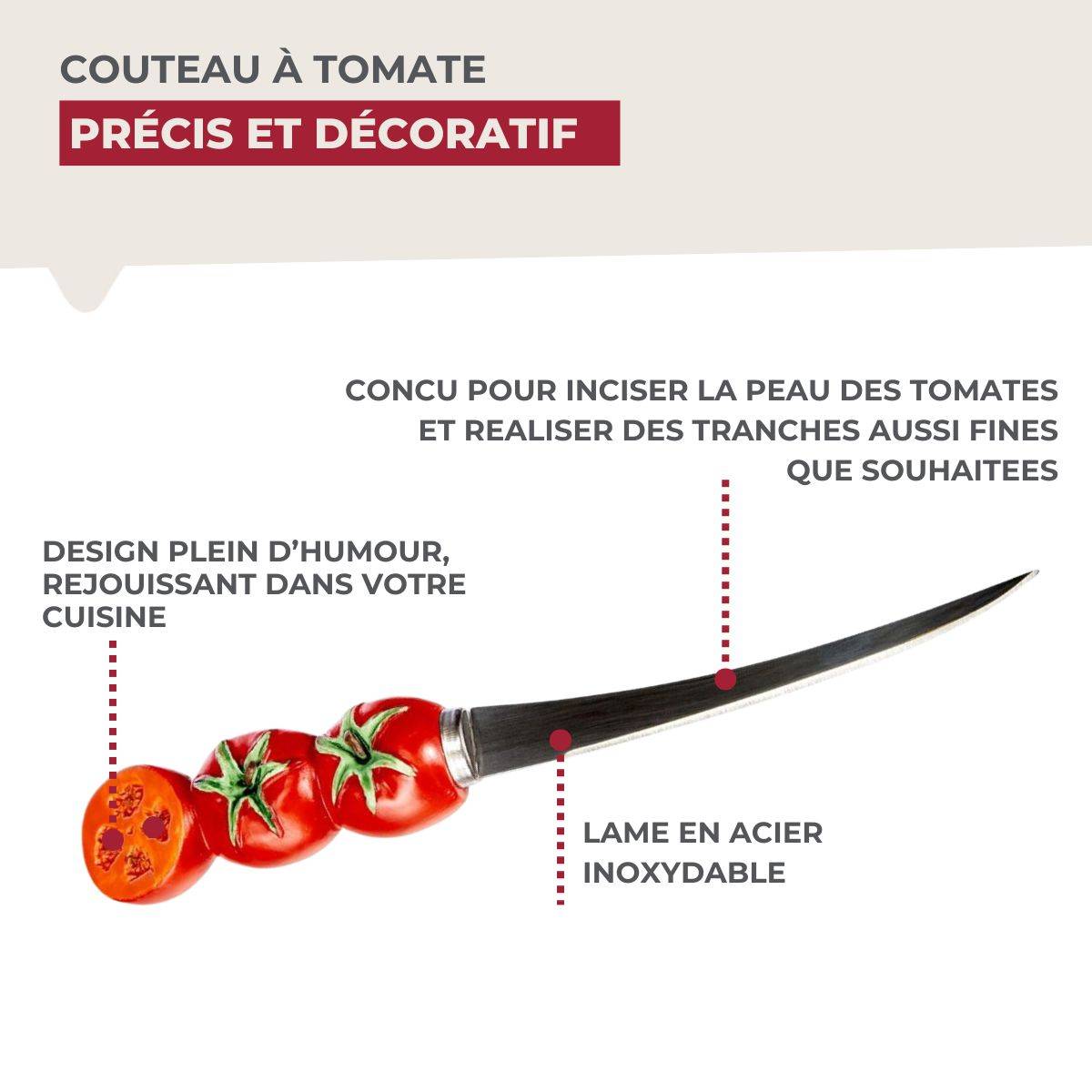 Couteau à tomates lame crantée 11 cm Fackelmann - Image 4