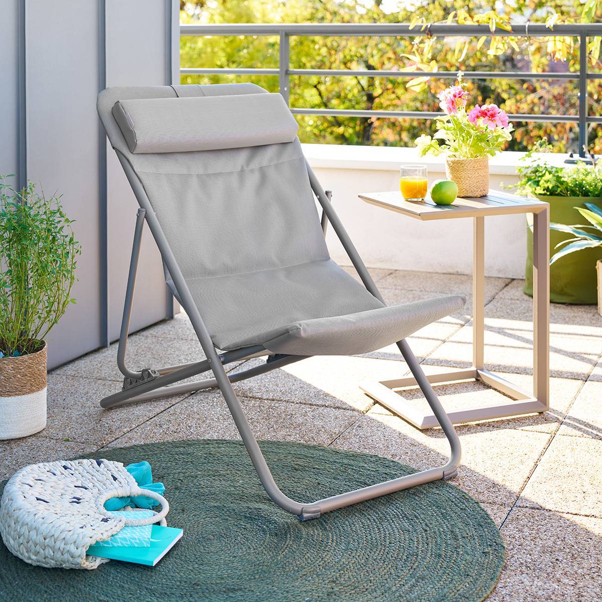 Hesperide - Chilienne de jardin empilable pliable Mirael café - Hespéride - Image 1
