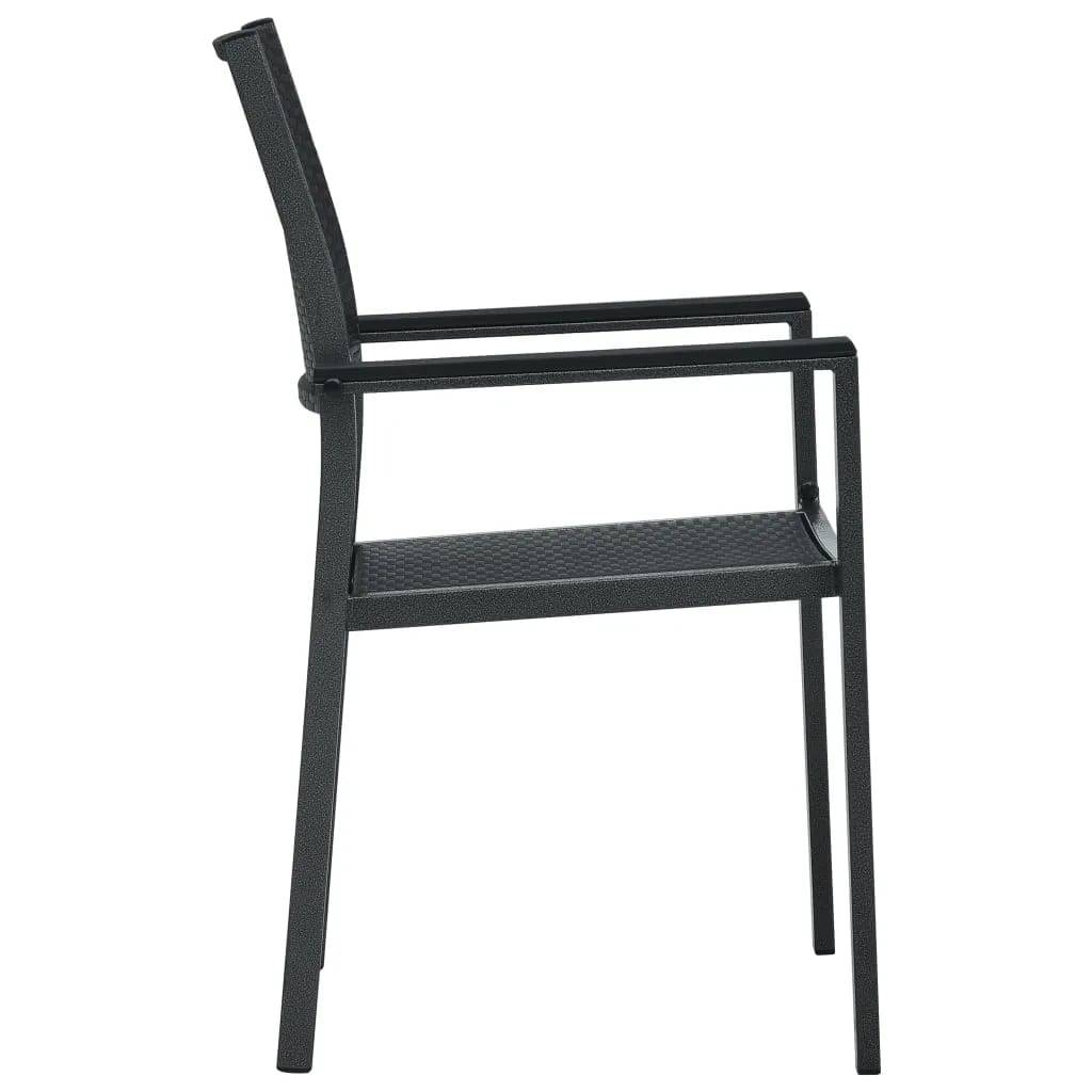 Ensemble Repas Extérieur 4 Places en Acier et Plastique Effet Rotin Noir, Table 80cm – ComfortXL Outdoor Living - Image 6