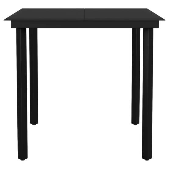Ensemble Repas Extérieur 4 Places en Acier et Plastique Effet Rotin Noir, Table 80cm – ComfortXL Outdoor Living - Image 10