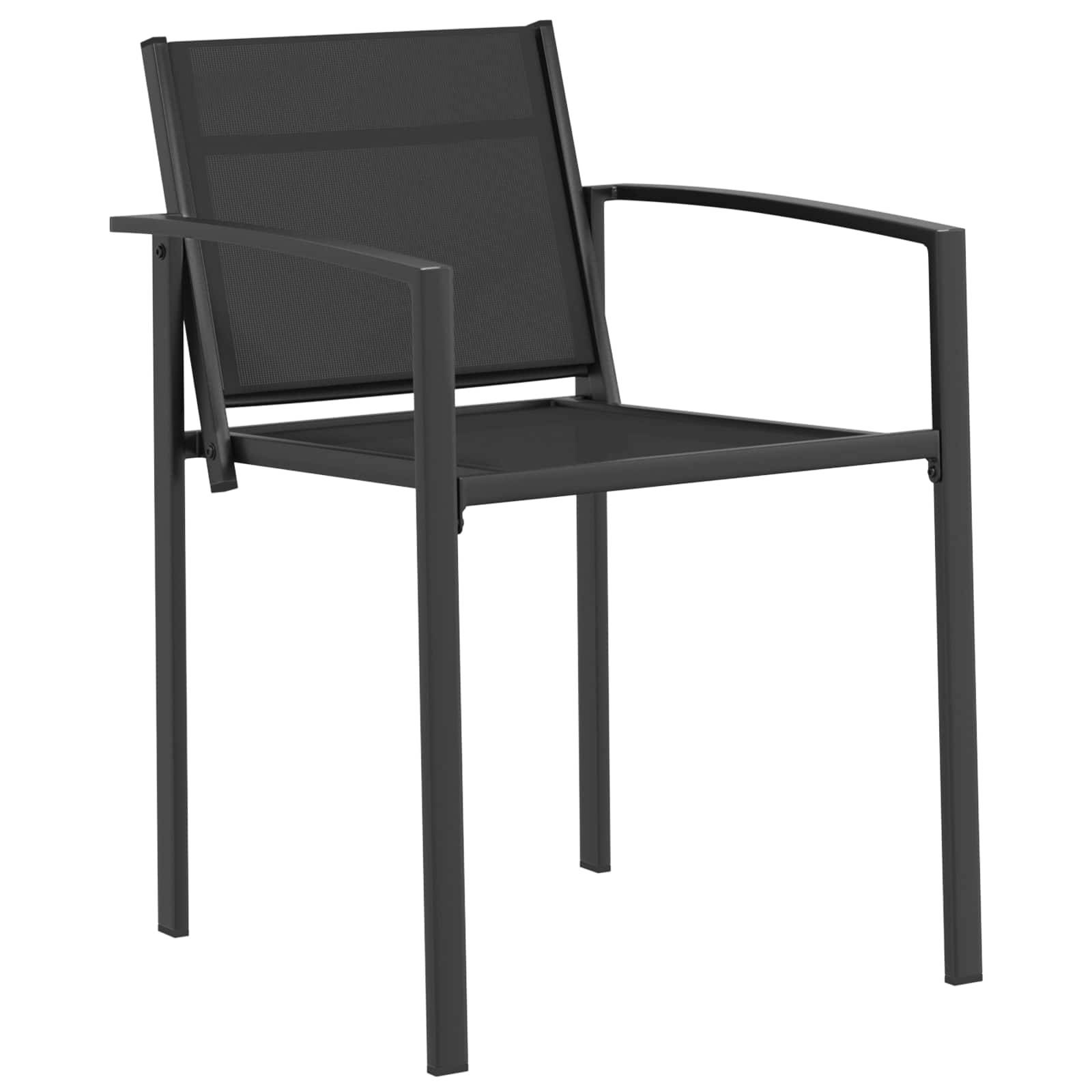 Chaises de jardin textilène noir et anthracite 53.5 x 59 x 77 cm, Poids:11.4kg - PANGIVO - Image 3