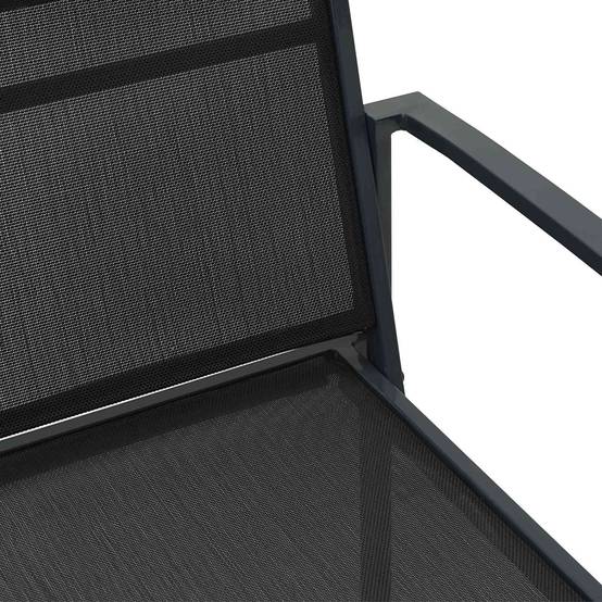 Chaises de jardin textilène noir et anthracite 53.5 x 59 x 77 cm, Poids:11.4kg - PANGIVO - Image 4