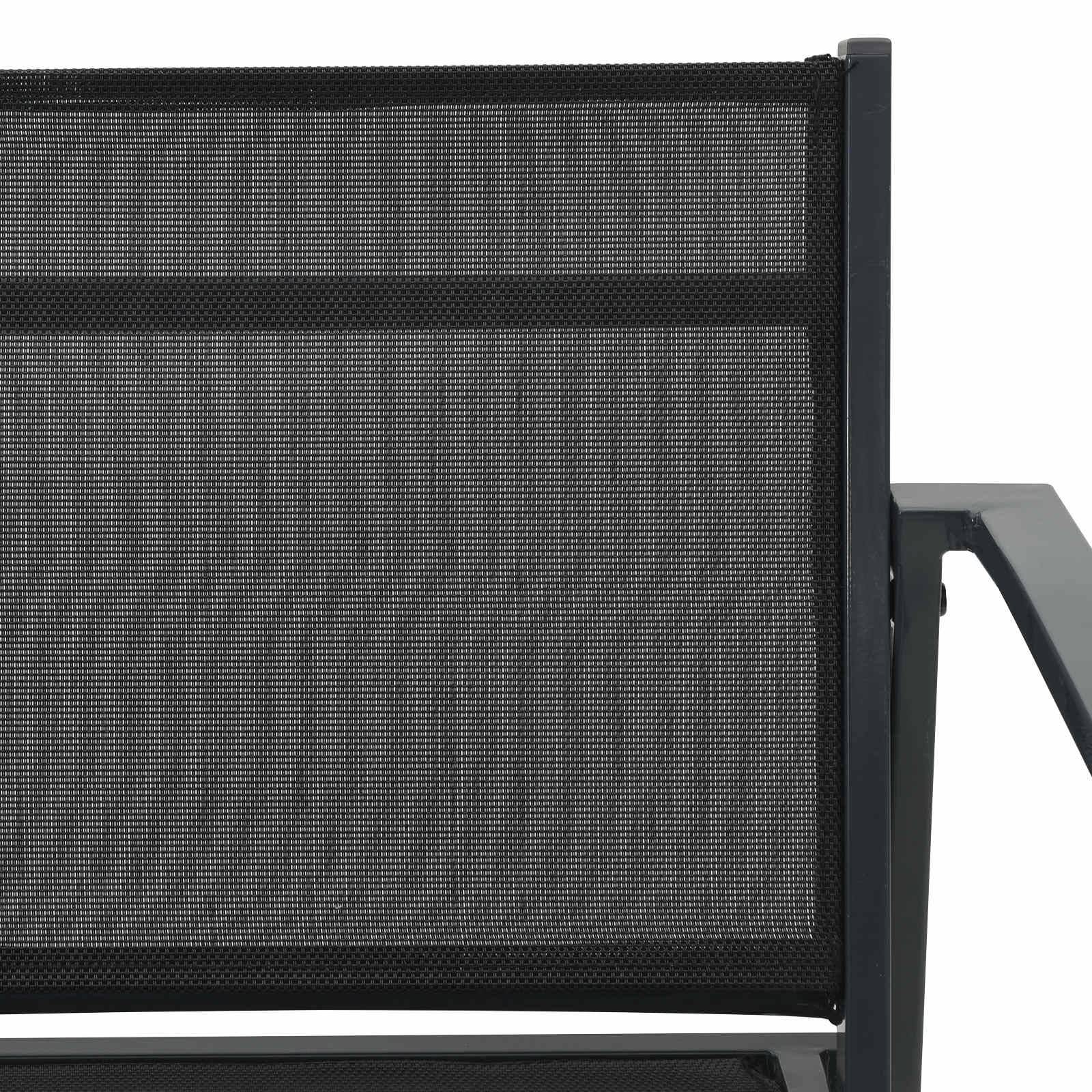 Chaises de jardin textilène noir et anthracite 53.5 x 59 x 77 cm, Poids:11.4kg - PANGIVO - Image 5