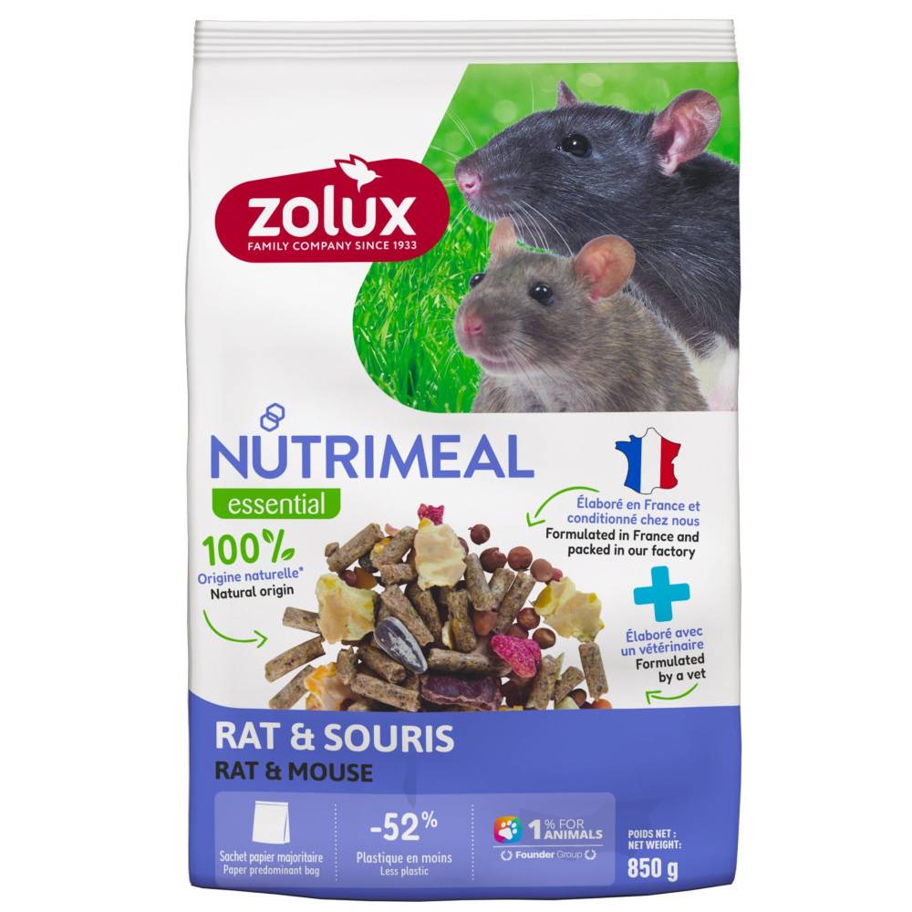 Zolux - Aliment composé pour rat et souris Nutrimeal sachet de 850 g - Image 1