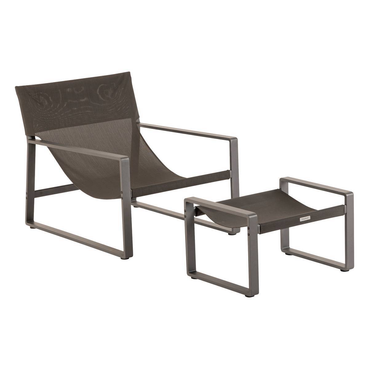 Hesperide - Fauteuil relax de jardin "Lambinio" graphite en aluminium en acier traité en epoxy Hespéride - Image 2