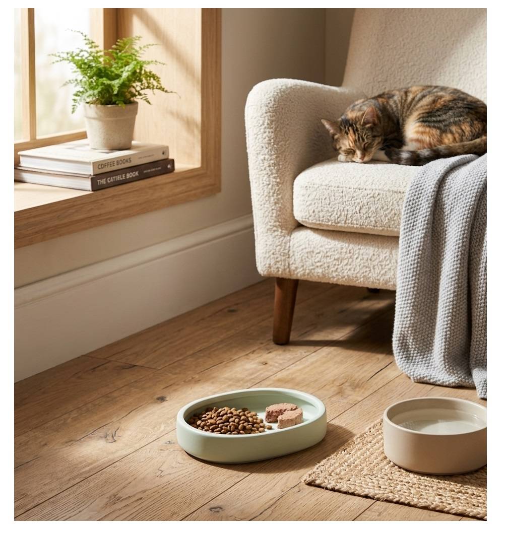 Gamelle ronde pour chat nourriture et eau 12 cm Zara vert - Image 2