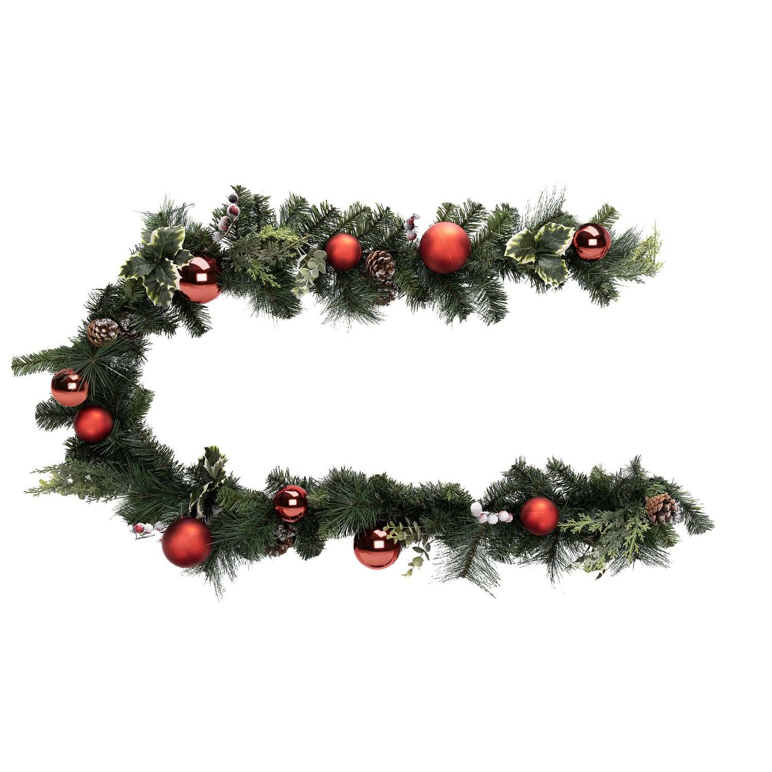 Atmosphera - Guirlande de Noël Rêve de Sapin L. 2 M - Vert et rouge - Atmosphera - Image 1