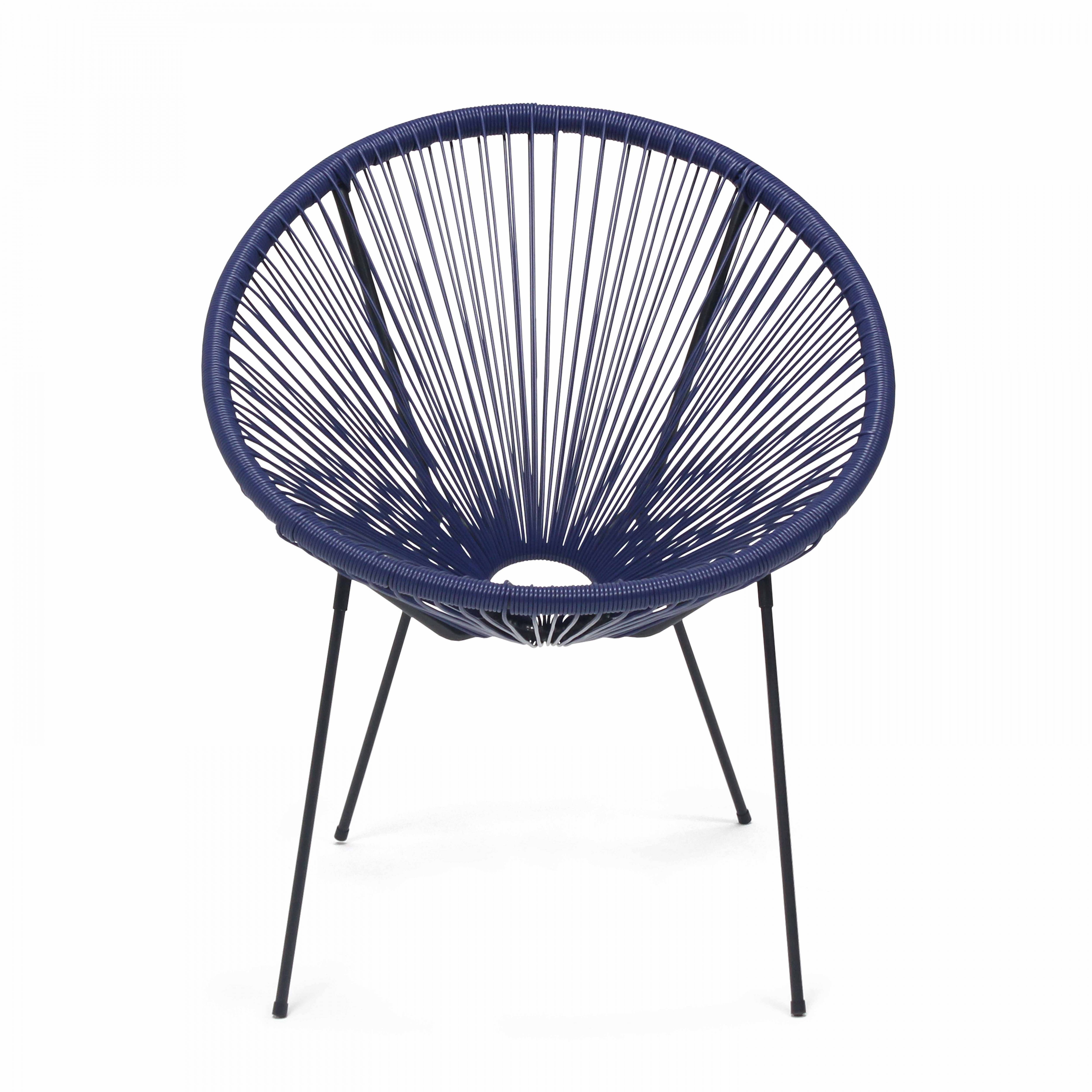 Oviala - Fauteuil en résine tressée bleu Ovo - Oviala - Image 2