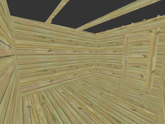 ABRI DE JARDIN bois autoclave 27mm - 3,64x3,44m / 13m2 - Bac acier - Plancher bois - Image 5