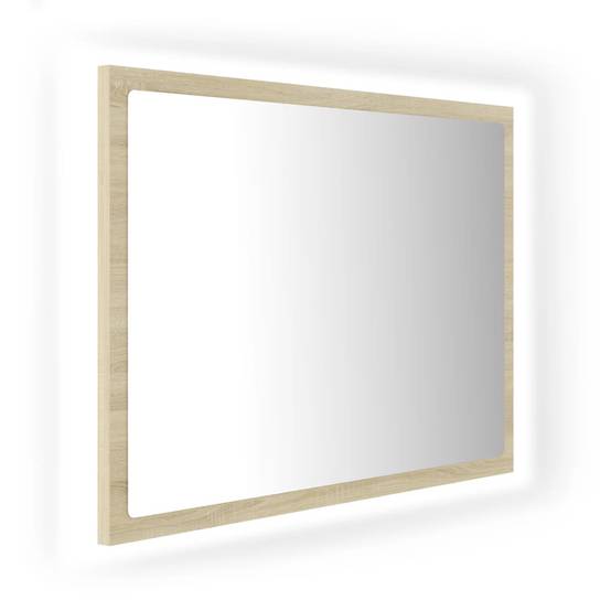 Miroir led de salle de bain 60 x 8,5 x 37 cm acrylique chêne - Image 2