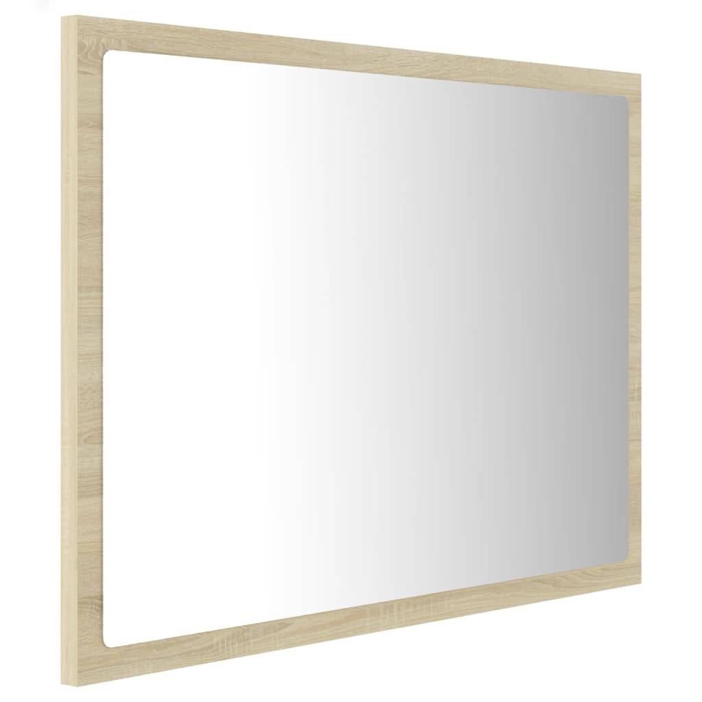 Miroir led de salle de bain 60 x 8,5 x 37 cm acrylique chêne - Image 1