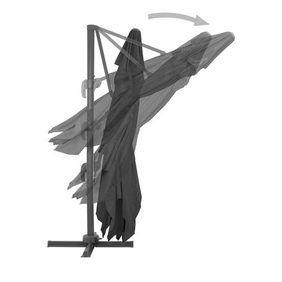 Parasol déporté aluminium anthracite 400 x 300 x 268 cm - PANGIVO - Image 4
