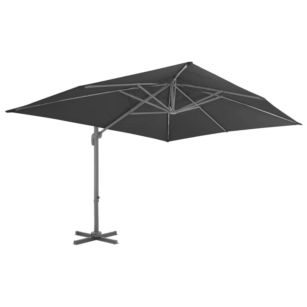 Parasol déporté aluminium anthracite 400 x 300 x 268 cm - PANGIVO - Image 2