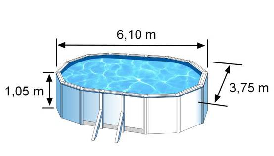 Gre Pools - Piscine ovale acier 6,34m x 3,99m x H: 1,22m - Filtration à cartouche - Renfort apparents Gre Pools - Image 8